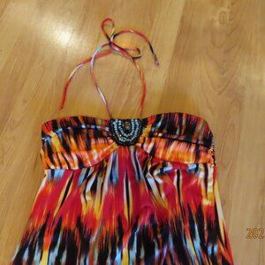 Beachy colorful beaded maxi dress